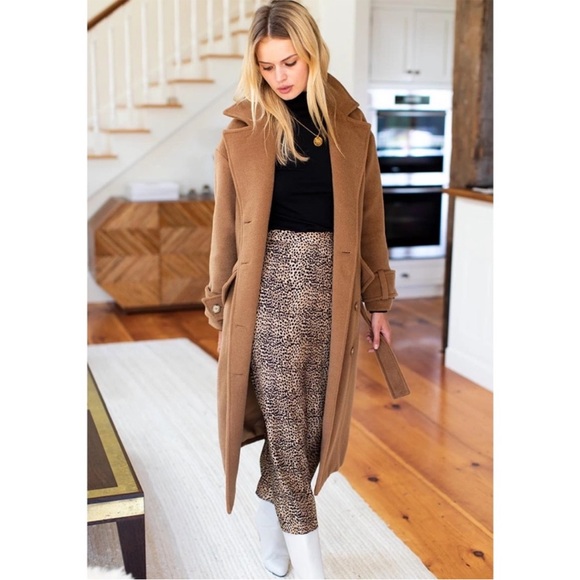 Emerson Fry Little Cheetah Print  Midi Skirt Size XS Tan Black 100% Silk - Picture 5 of 10